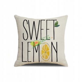 POSZEWKA NA PODUSZKĘ 45X45CM / NAPIS SWEET LEMON Z CYTRYNĄ