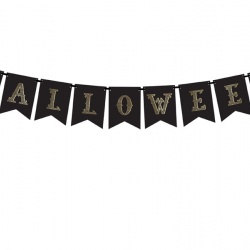 BANER HALLOWEEN CZARNY 20X175CM