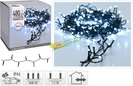 LAMPKI / OŚWIETLENIE / ŁAŃCUCH LEDOWY / 480LED / BIAŁY ZIMNY/ ZEWNĘTRZNY I WEWNĘTRZNY ^