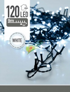 LAMPKI / OŚWIETLENIE / ŁAŃCUCH LEDOWY / 120LED / BIAŁY ZIMNY/ ZEWNĘTRZNY I WEWNĘTRZNY ^