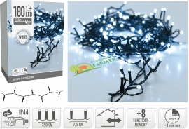 LAMPKI / OŚWIETLENIE / ŁAŃCUCH LEDOWY / 180LED / BIAŁY ZIMNY/ ZEWNĘTRZNY I WEWNĘTRZNY ^