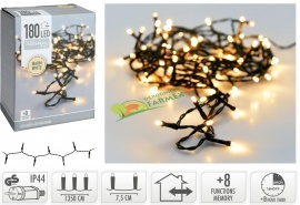 LAMPKI / OŚWIETLENIE / ŁAŃCUCH LEDOWY / 180LED / BIAŁY CIEPŁY / ZEWNĘTRZNY I WEWNĘTRZNY ^