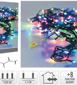 LAMPKI / OŚWIETLENIE / ŁAŃCUCH LEDOWY / 180LED / KOLOR / ZEWNĘTRZNY I WEWNĘTRZNY ^