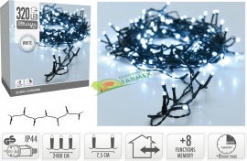 LAMPKI / OŚWIETLENIE / ŁAŃCUCH LEDOWY / 320 LED / BIAŁY ZIMNY/ ZEWNĘTRZNY I WEWNĘTRZNY ^