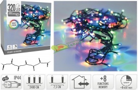 LAMPKI / OŚWIETLENIE / ŁAŃCUCH LEDOWY / 320LED / KOLOR / ZEWNĘTRZNY I WEWNĘTRZNY ^