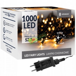 LAMPKI / OŚWIETLENIE / ŁAŃCUCH LEDOWY / 1000 LED / CIEPŁY FLASH / ZEWNĘTRZNY I WEWNĘTRZNY ^