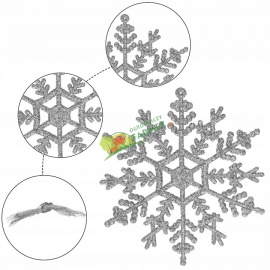 ZAWIESZKA ŚNIEŻYNKA 12CM / SREBNA A 3 SZT