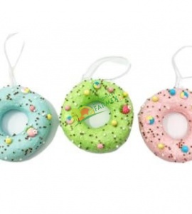 DONAT Z TWORZYWA 9,5X9,5X3CM / 3 WZORY / STYROPIANOWE / PASTELOWE